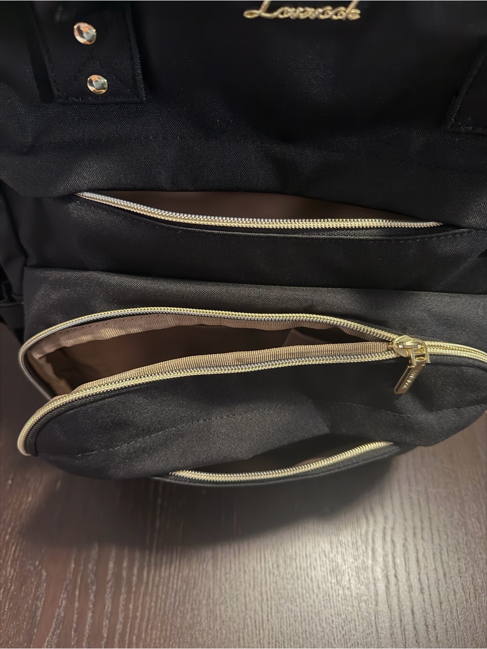 Lovevook Black Backpack with Gold Accents - Picture 3 of 6